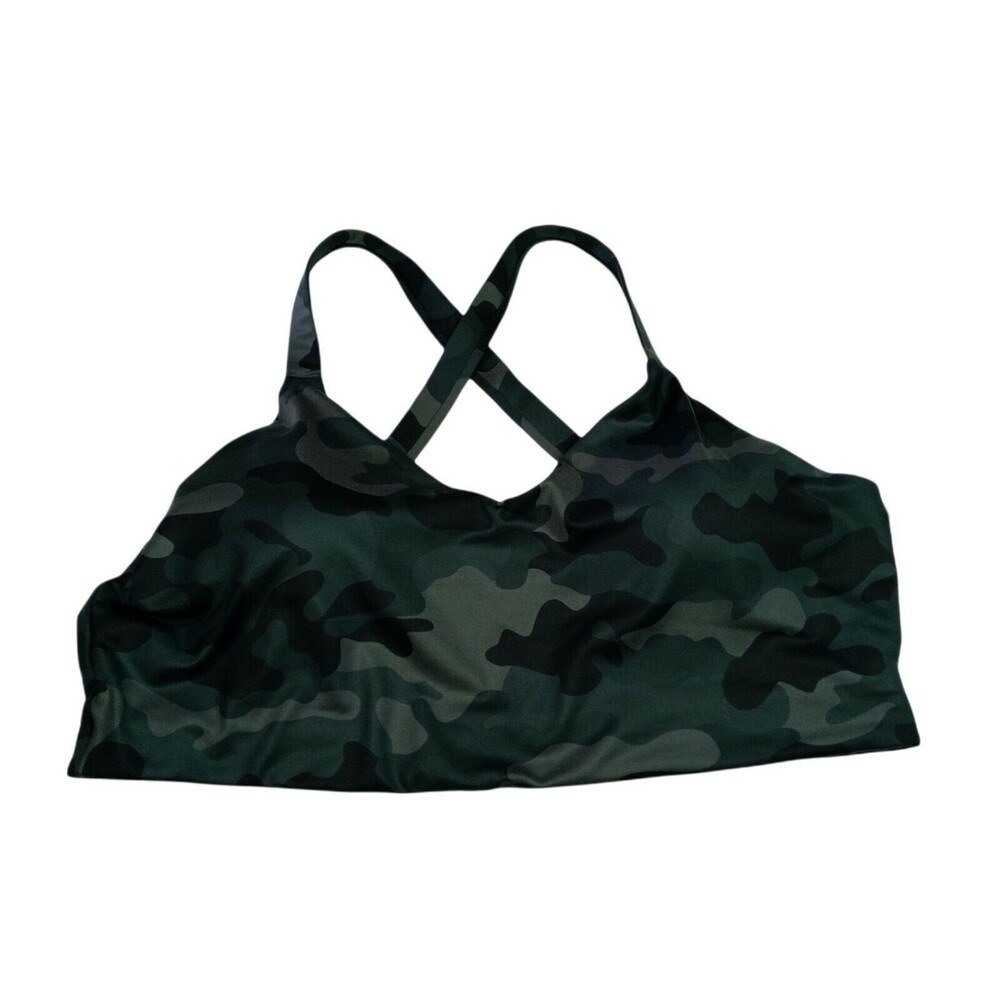 Gap Fit XXL Sports Bra Low Impact Green Camo Low Support Breathable
